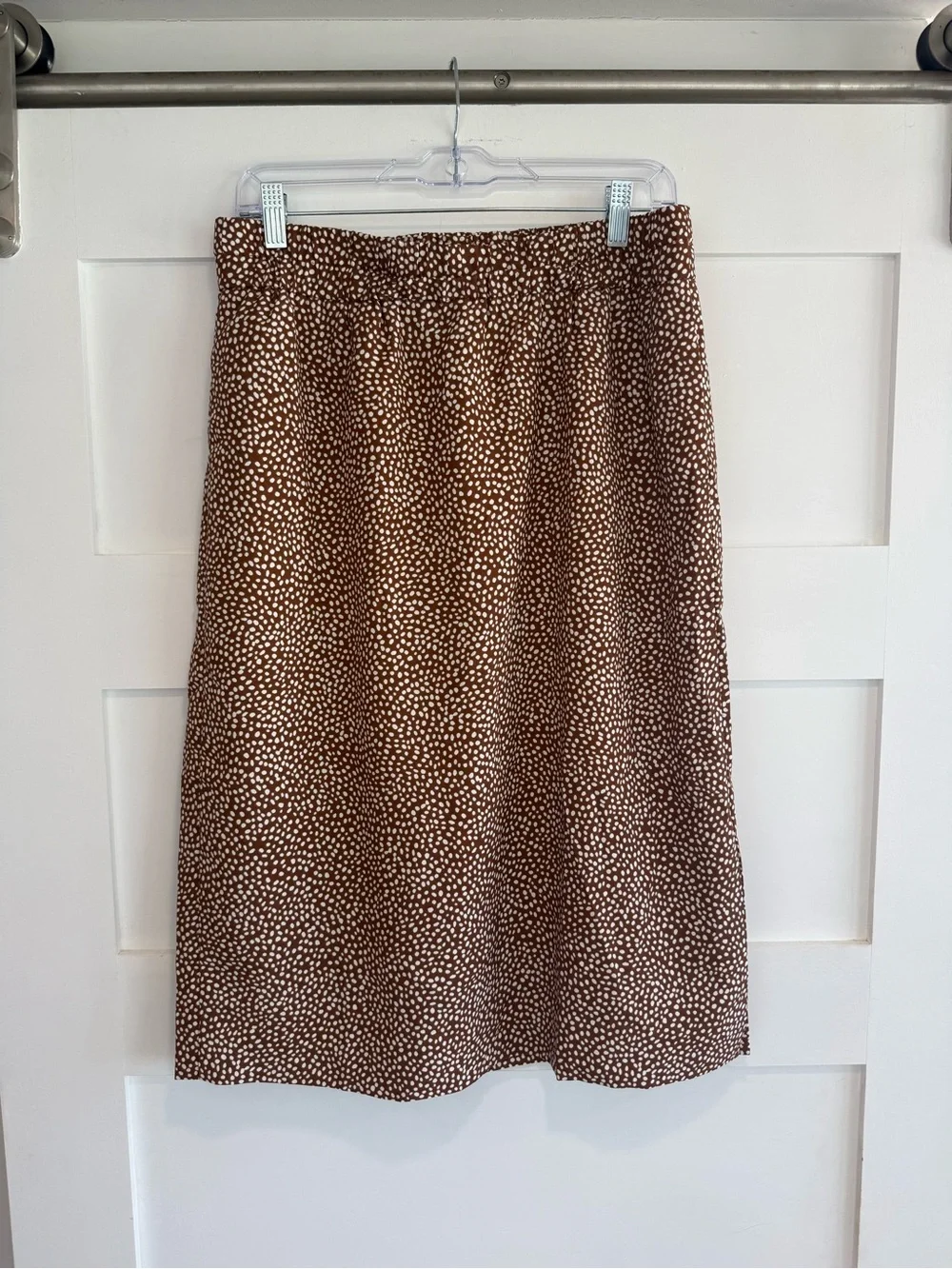 J. Crew Brown Polka Dot Midi Skirt - size M
